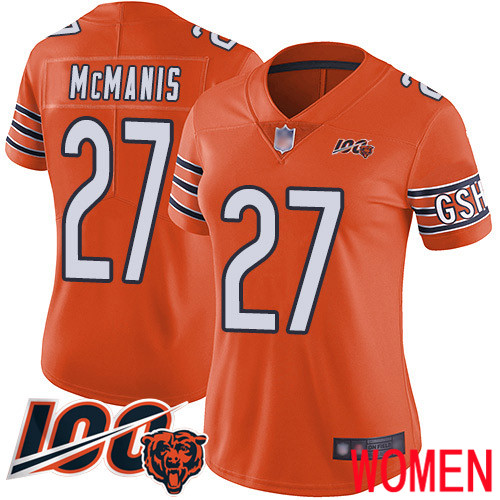 Chicago Bears Limited Orange Women Sherrick McManis Alternate Jersey NFL Football #27 100th Season->youth nfl jersey->Youth Jersey